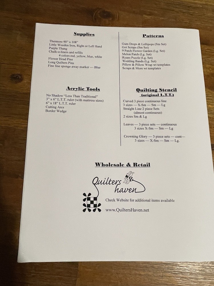 Less than Traditional Quilting Kit Haven Pattern Basic Technique Pattern READ