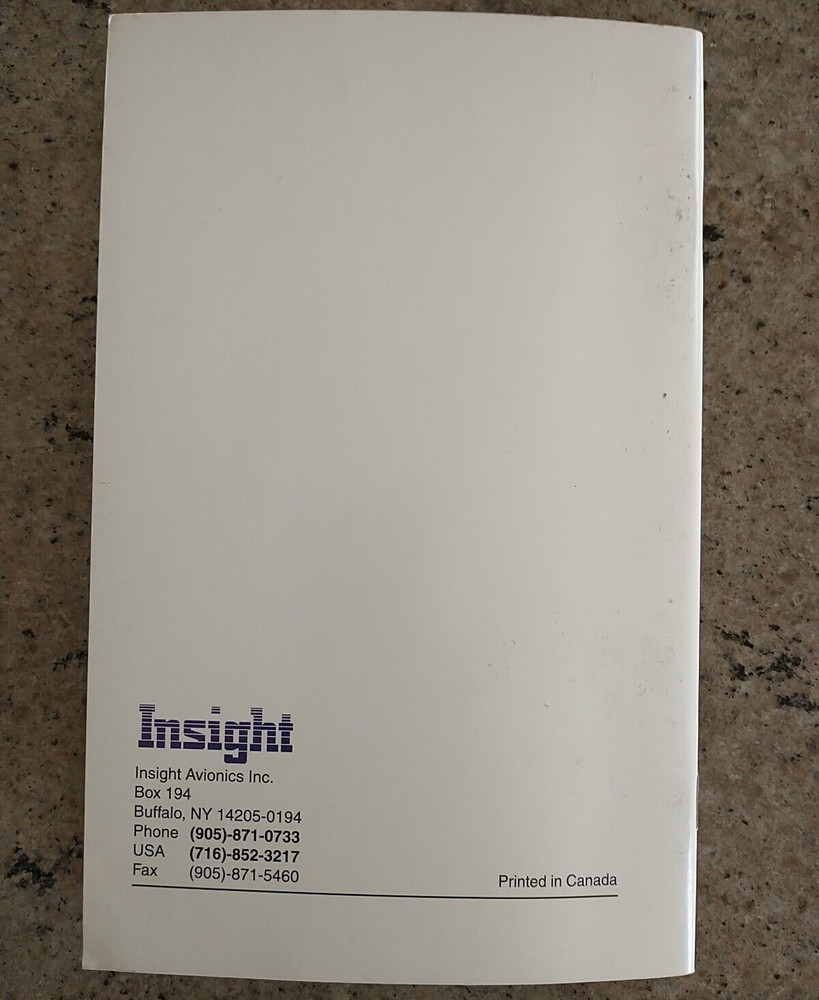 Insight Avionics, Inc. - Strike Finder Pilot's Guide Manual 1997