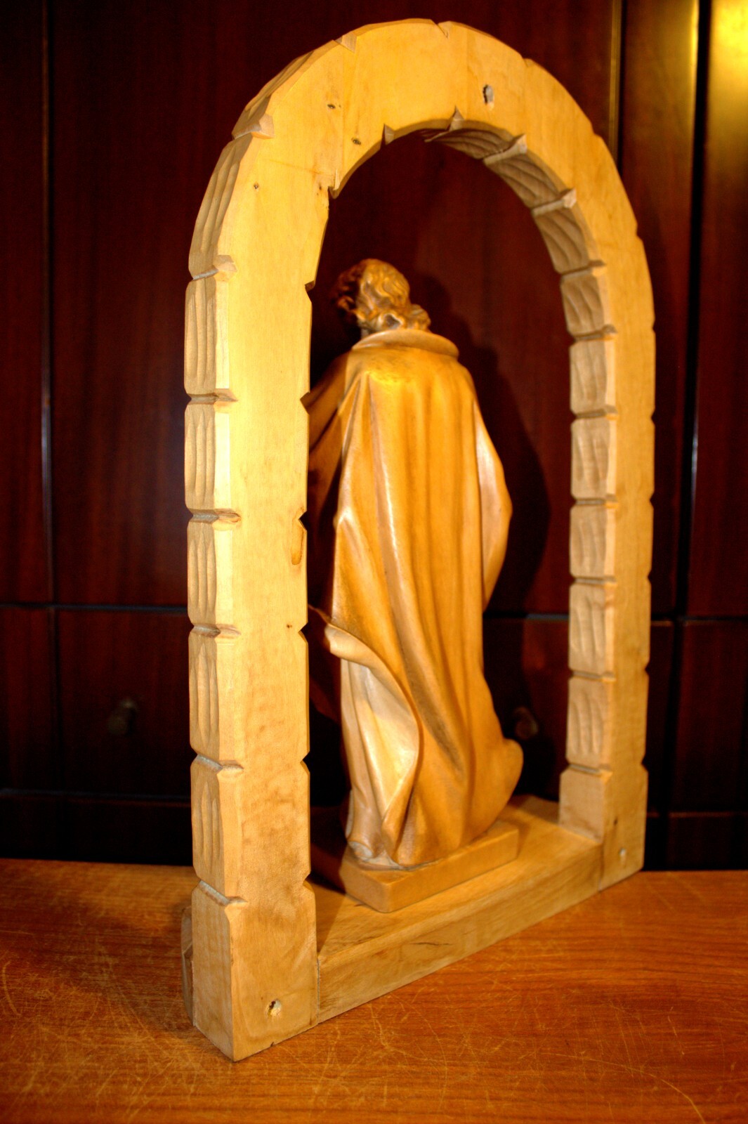 11.6"/16" HAND CARVED WOOD PATRON SAINT JOSEPH CARPENTER FIGURE STATUE SCULPTURE