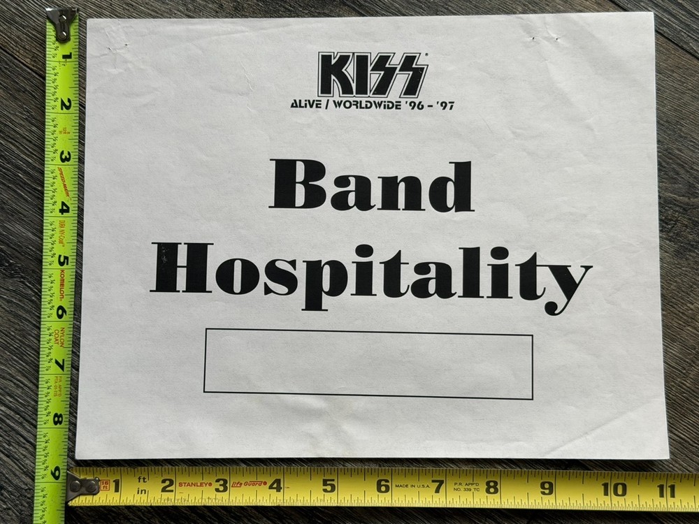 KISS Concert Backstage Sign Alive Reunion Tour Band Hospitality Vintage Kiss