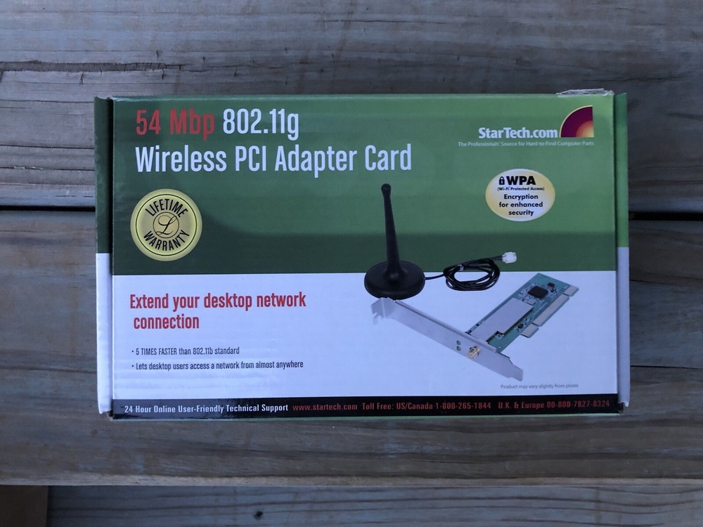 Startech Wireless PCI Adapter Card -54 Mbps 802.11g.  Open Box