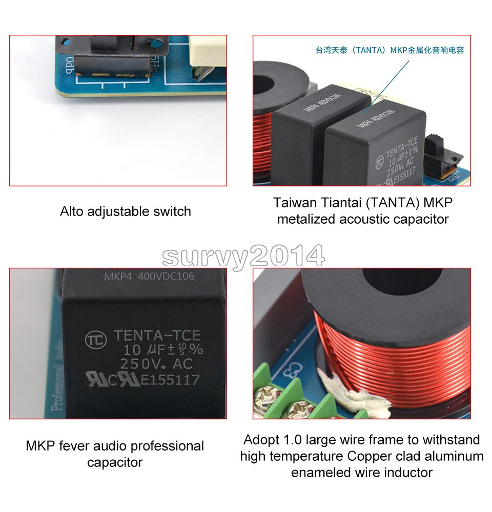 20W Midrange Crossover Speaker Professional Frequency Divider Crossover Filter
