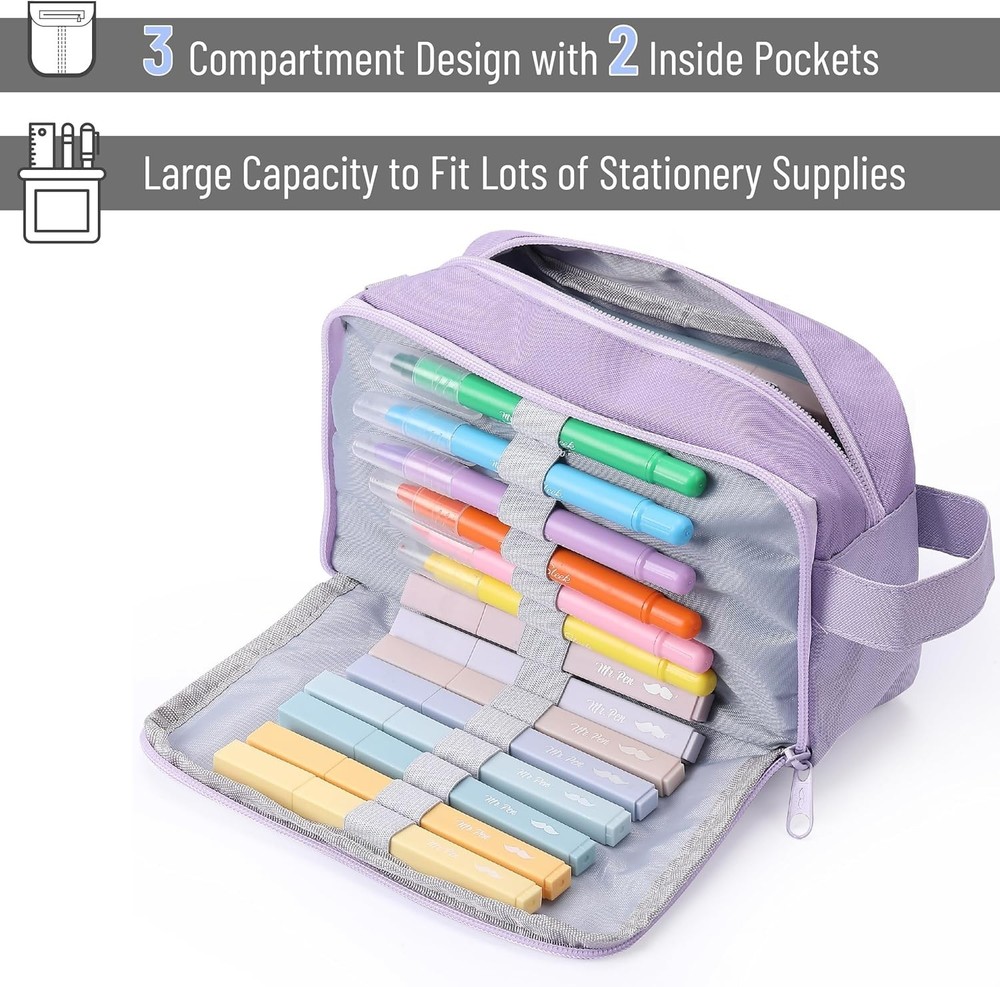 Ample Space Mint Green Pen Case – High-Quality Zippered Stationery Solution