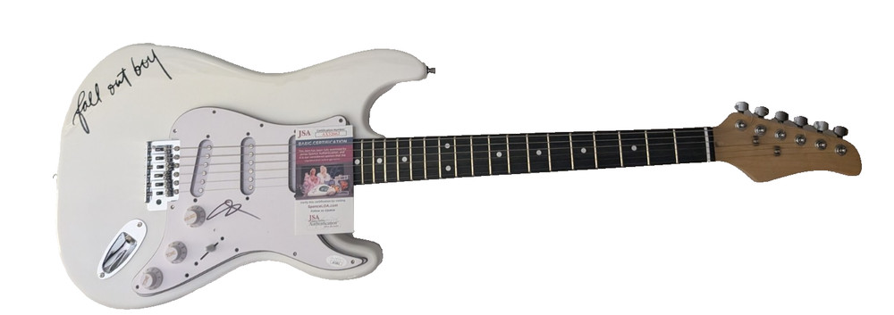 FALL OUT BOY Patrick Stump Signed Guitar Thks fr th Mmrs JSA COA