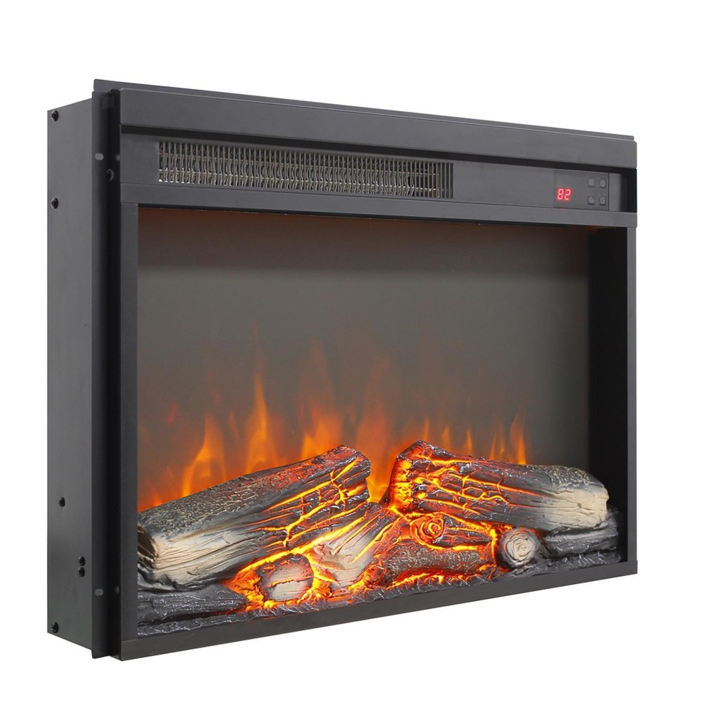 23 inch electric fireplace insert, thin heater with log set &