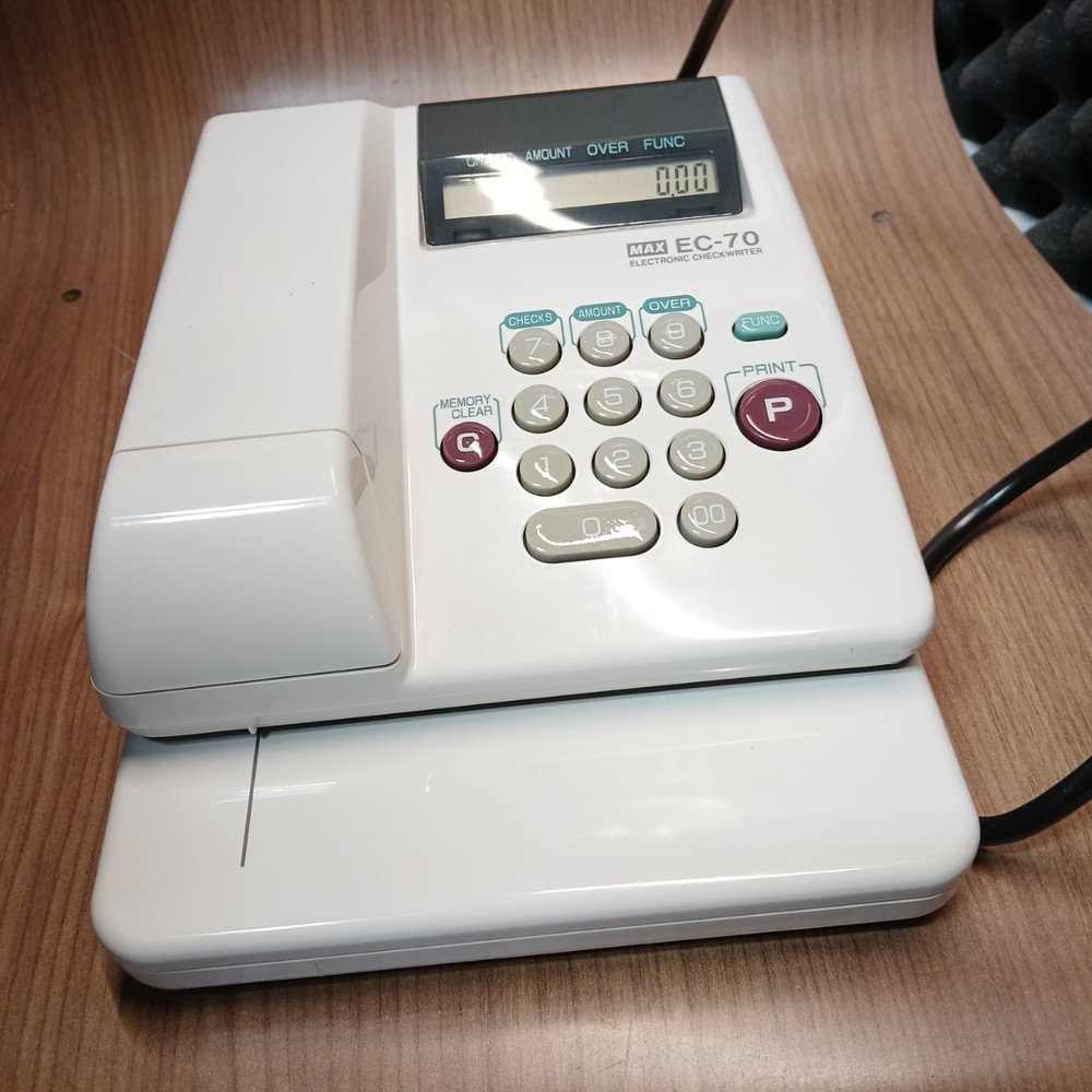 Max EC-70 Electronic Checkwriter Power Tested Open Box