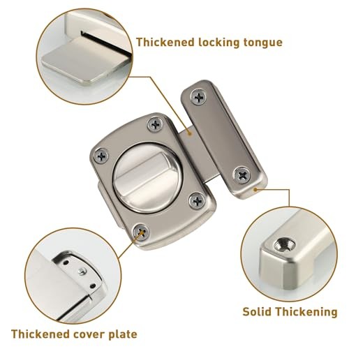 Gate Latch Slide Bolt Latches Lock,Safety Double Sided Small Size Brushed