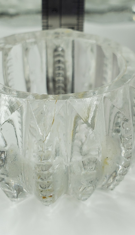 5 Salt Cellars Patterns Clear Side EAPG Zipper Side Cut Design, Small Glass