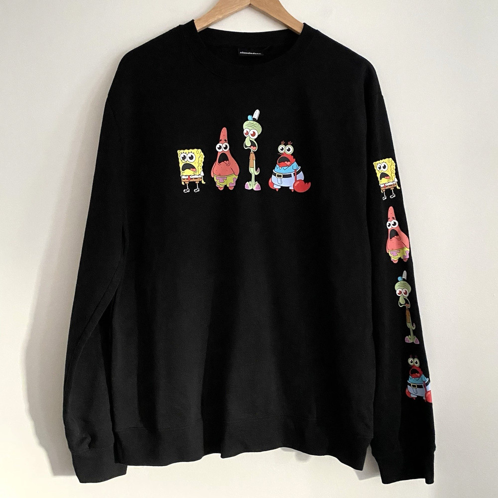 SpongeBob SquarePants Sweatshirt L Patrick Squidward Mr Krabs Comfy
