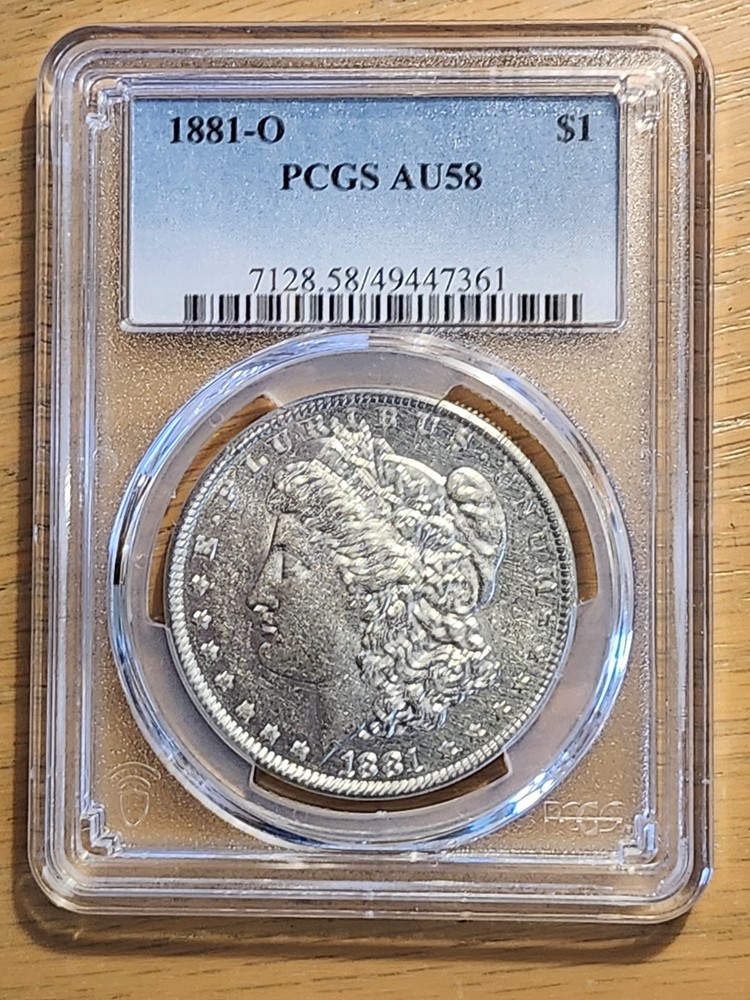 1881 O PCGS AU58 MORGAN 90% SILVER