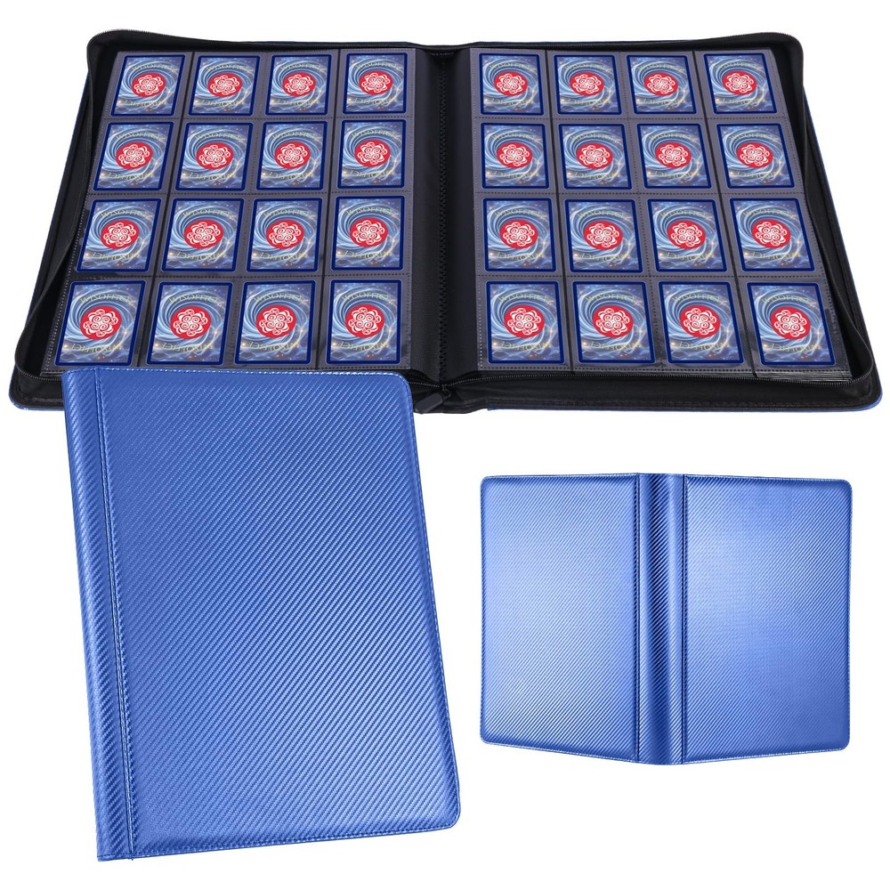 WisOffice Premium 1000 Card Binder, Ringless Side Loading 16 Pockets Card Bin...