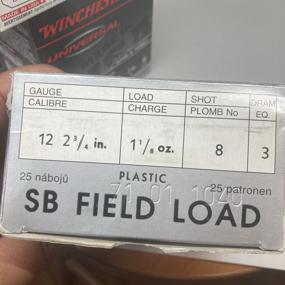 4 Empty Shotgun Shell Boxes, Target Load. Winchester * 3, Sellier & Bellot