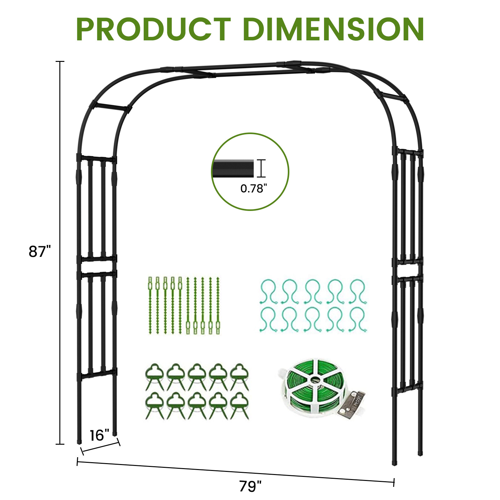 NAIZEA Garden Arch Trellis 87"H x 79" L Garden Arch Arbor Trellis Plant Climbing