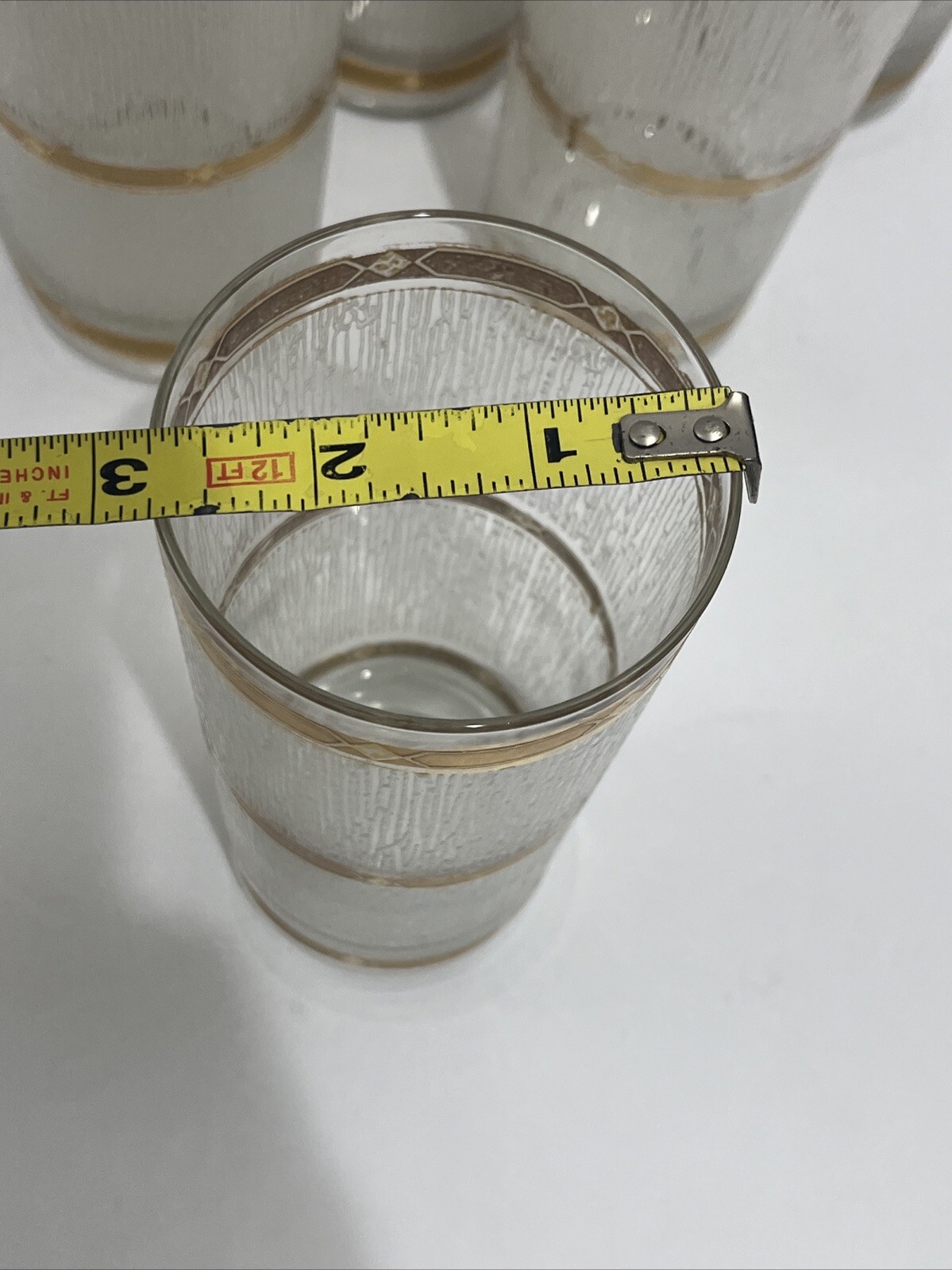 Culver Icicle Glass Textured Gold Set Of 6 Tumbler Glasses