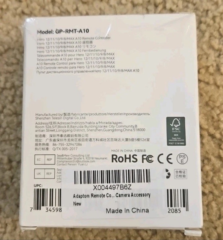 Remote for A10 Smart Wireless Bluetooth Control with Hand Strap for Go Pro Hero