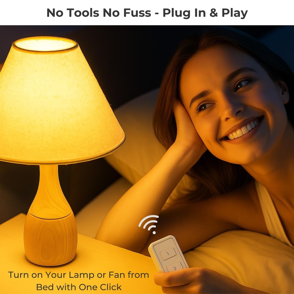 Remote Control Outlet, On Off Light Switch with Wall Plate - Wireless Control...