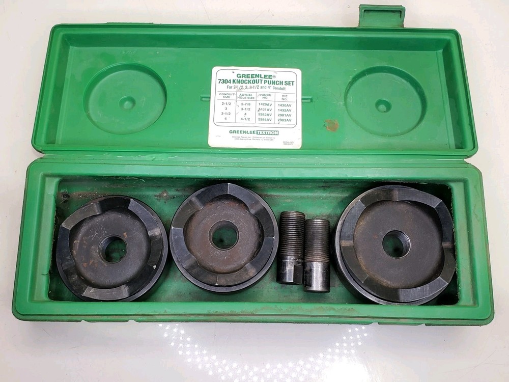 GREENLEE 7304 Knockout Punch Set (Missing ONE)