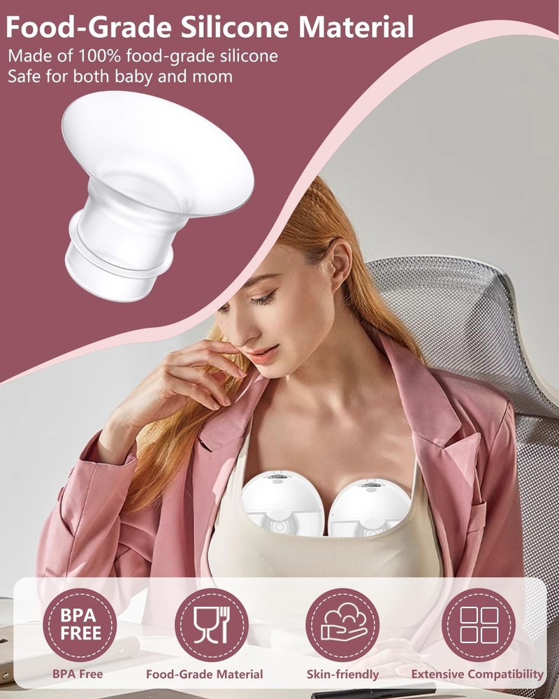 4Pcs Breast Pump Flange Insert 16mm Compatible with 4pcs-16mm