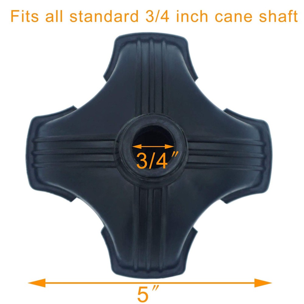 Cane Tip - Self Standing Heavy Duty Rubber Replacement for Walking Cane