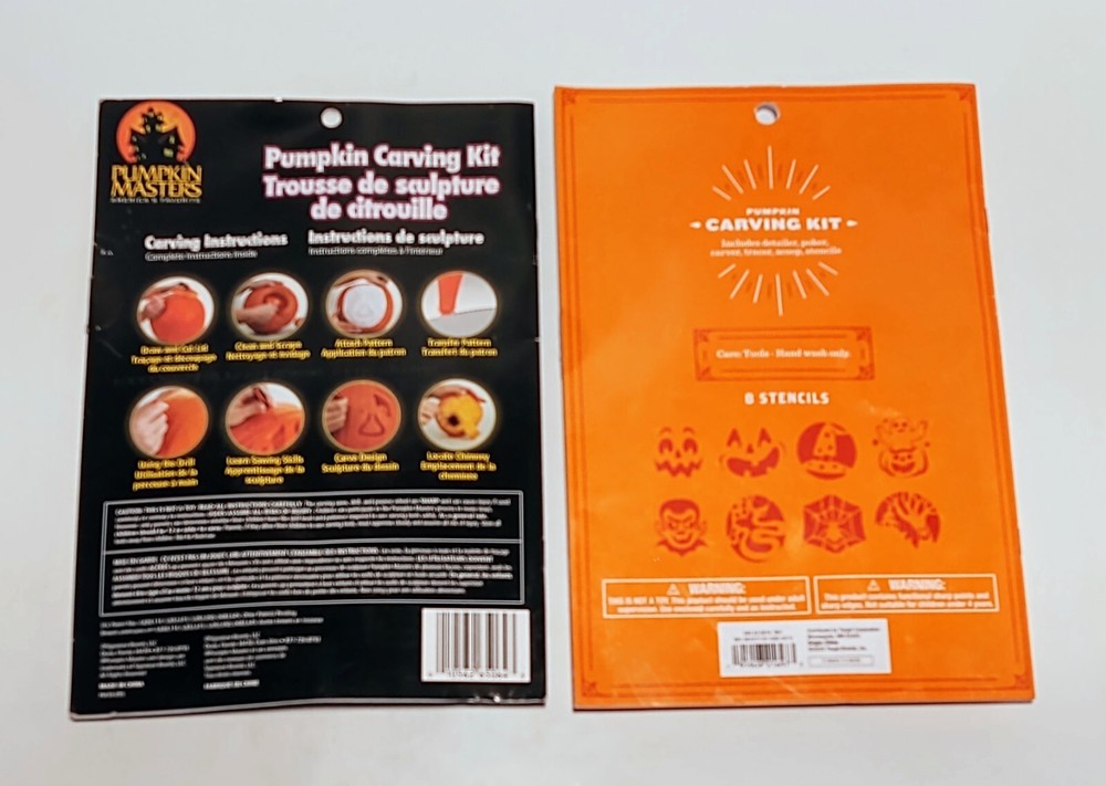 Pumpkin Masters Carving Kit Pattern Book & Hyde & Eek Carving Kit & 8 Stencils