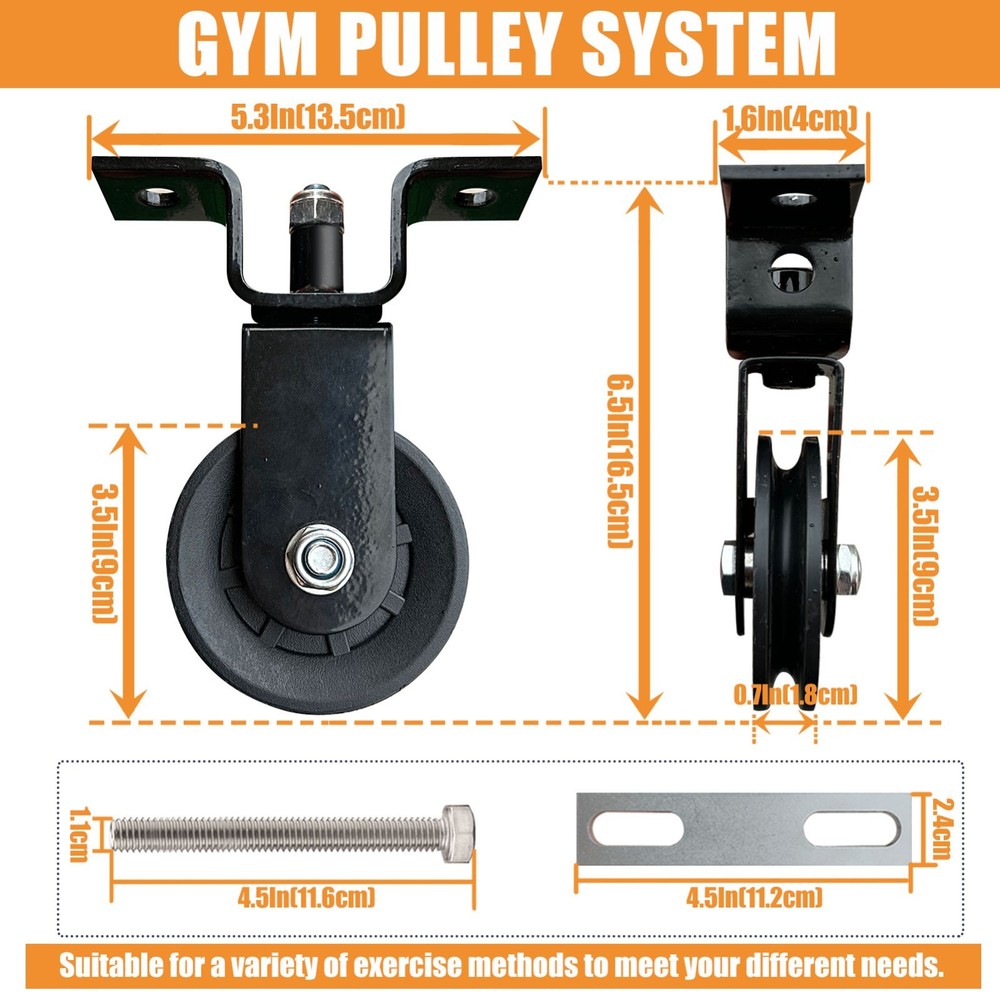 Power Rack 360° Swing Pulley System Attachment LAT Pulldown Machine Cable F Gym