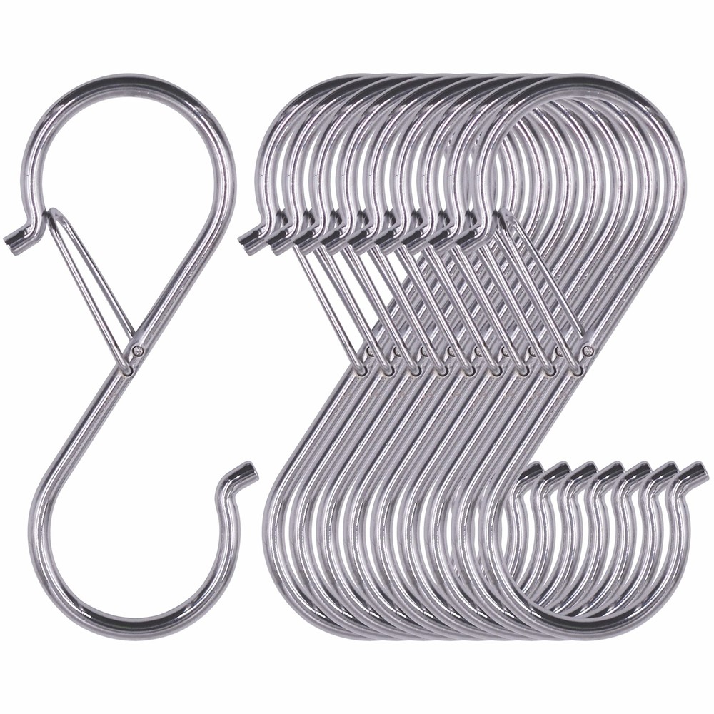 Vantasii 10 Pack S Hooks for Hanging, Rustproof S-Shaped Hook with Silver