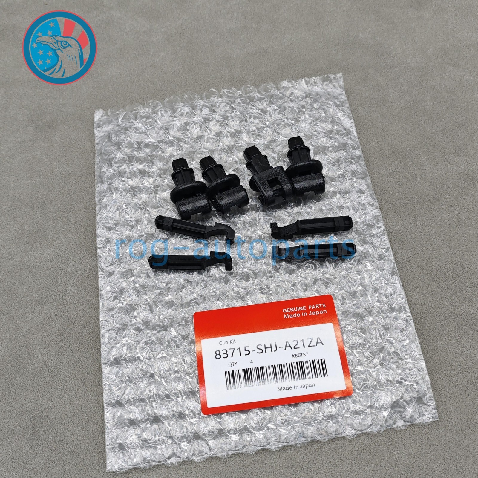 OEM 4PC! Black Sun Shade Hook Clip Kit For Honda Odyssey 2005-10 Sliding Door