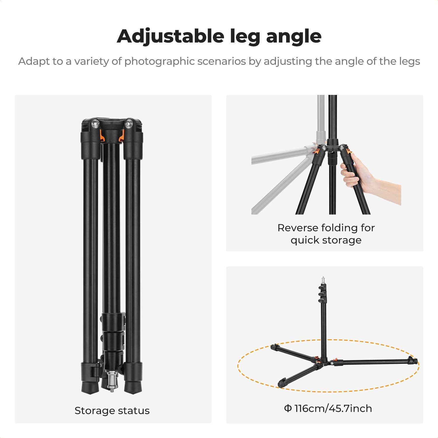 K&F Concept Extendable Photography Stand fr Strobe Light/Webcams/Cameras/Softbox