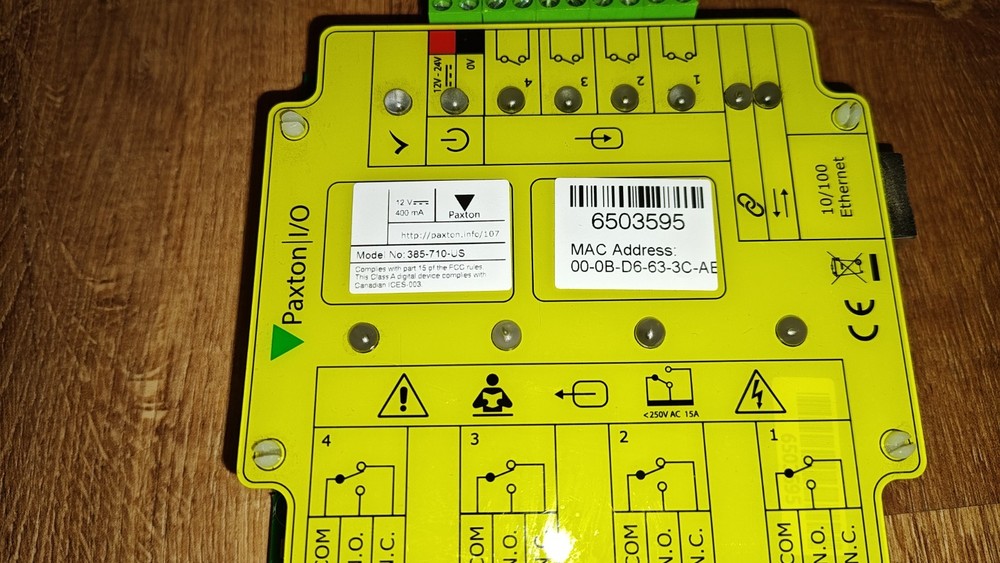 Paxton Net 2 Plus 385-710-US I/O Board, Used Fully working.