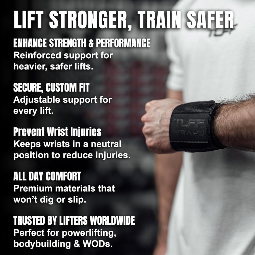 Durable 16" Weightlifting Wrist Wraps with Adjustable Belt Loop System