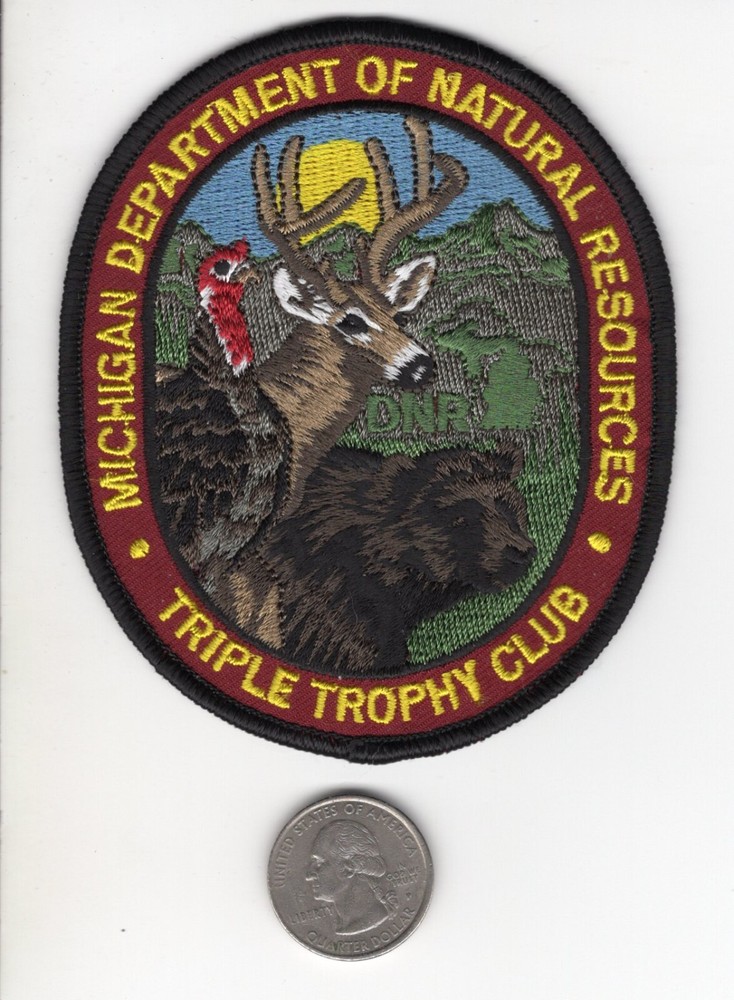 MICHIGAN TRIPLE TROPHY CLUB PATCH-MICHIGAN DEER PATCH