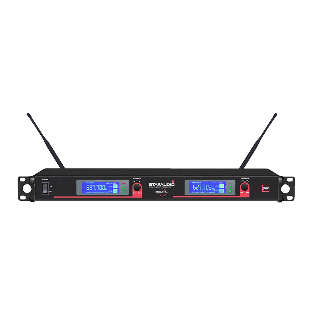 2CH UHF Wireless Microphone System Handheld Microphone Headset Lapel Audio Mics