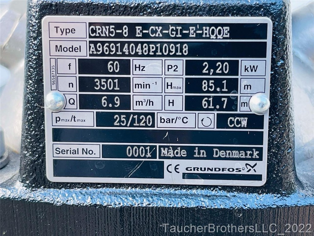 Grundfos Pump Type: CRN5-8 E-CX-GI-E-HQQE