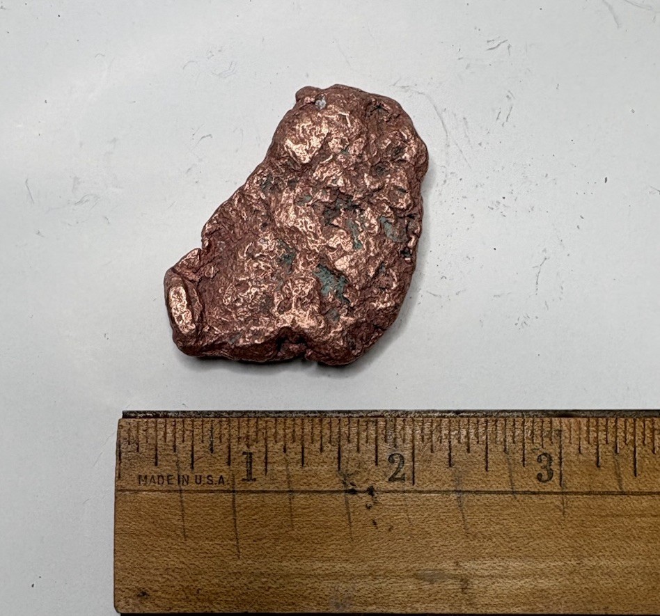 Pure Native Michigan Solid Copper Nugget Specimen Keweenaw Peninsula Mineral