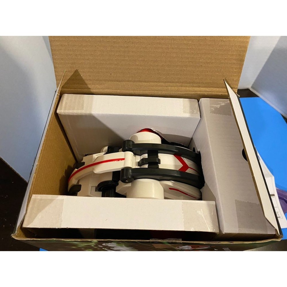 White/Red Trim Remote Control Round Rolling Stunt Car, HGT Engine NEW