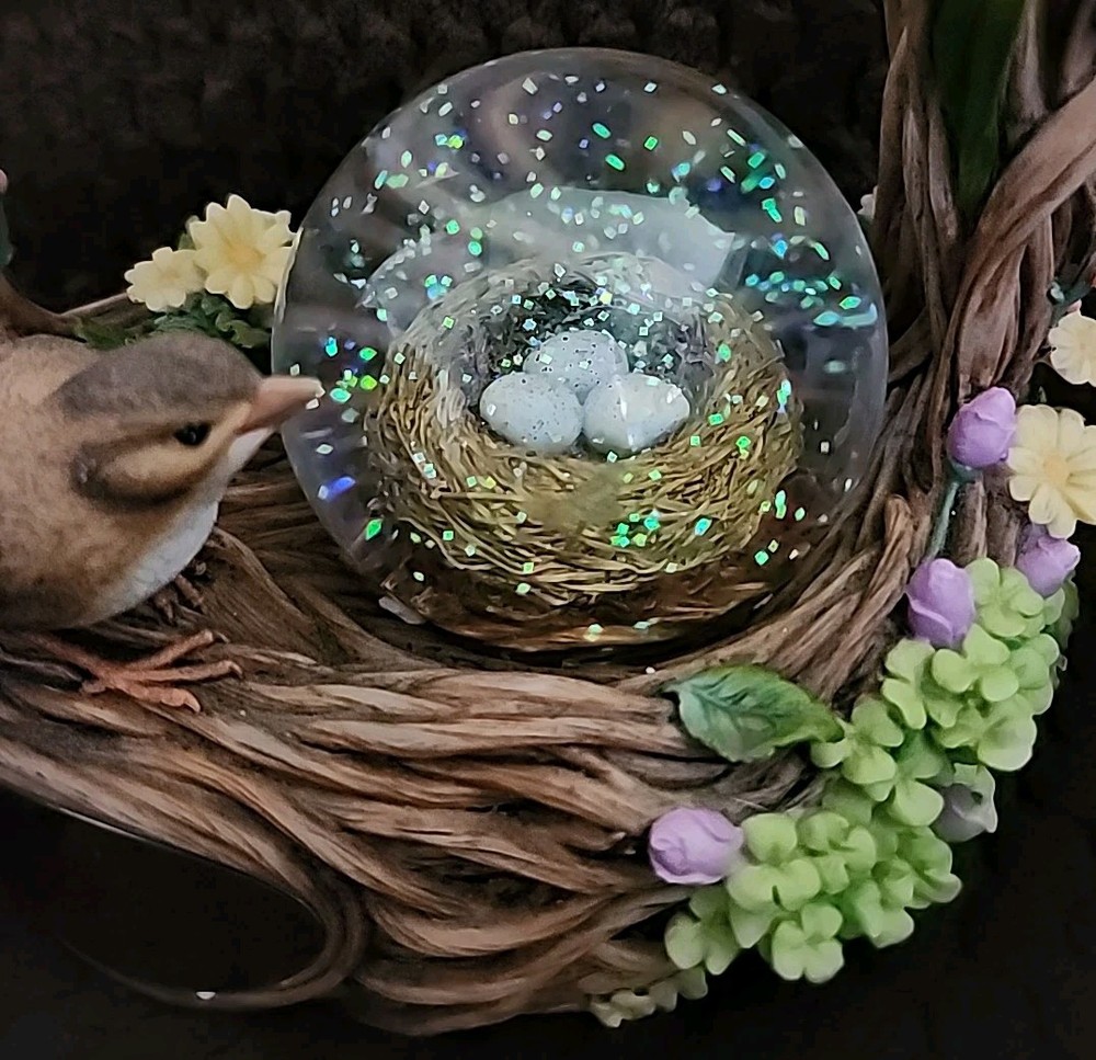 Things Remembered Musical Snow Globe Basket Easter Ceramic Engravable Heavy