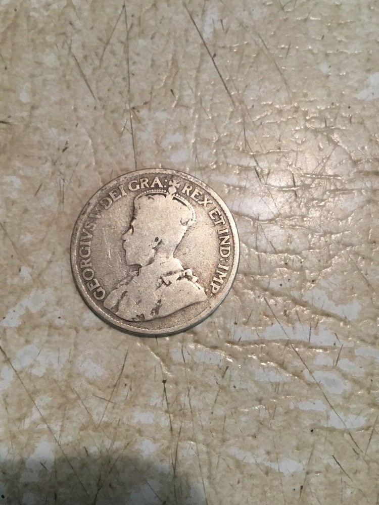 1919 CANADA 25 CENTS COIN .925 SILVER