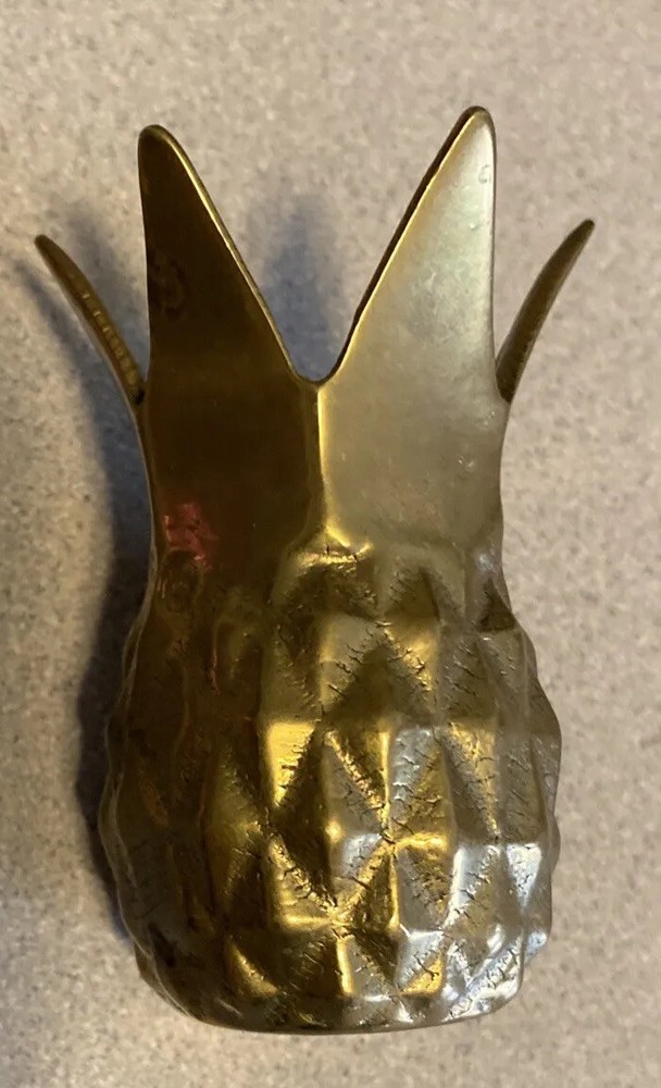 Pineapple Brass Candle Holder 2 1/2" Tall Andrea By Sadak Small Pineapple EUC