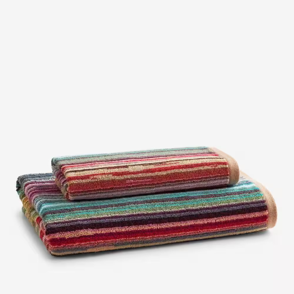 Rhythm Multicolored Striped Cotton Bath Towel