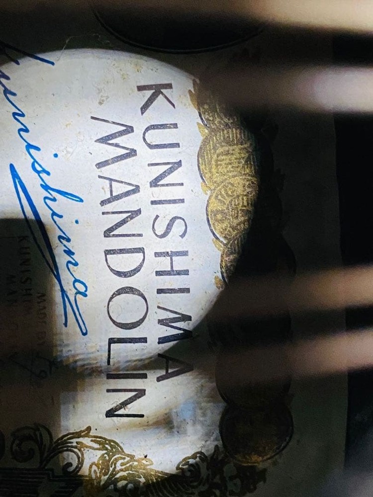 KUNISHIMA wood grain 8 string mandolin and case