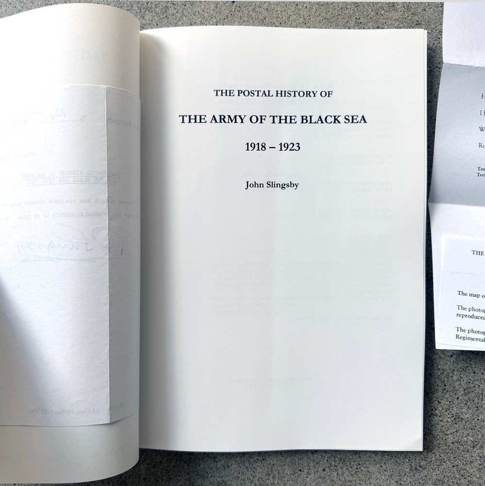 Slingsby Black Sea Postal History 1918 1923 Tarn Assoc Signed Letter Tarn Copy