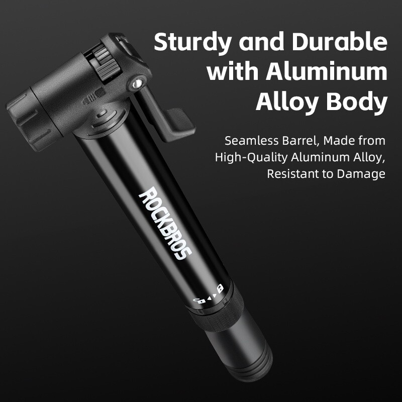ROCKBROS Portable Mini Bike Air Pump 120PSI High Pressure Tire Pump & Multitool