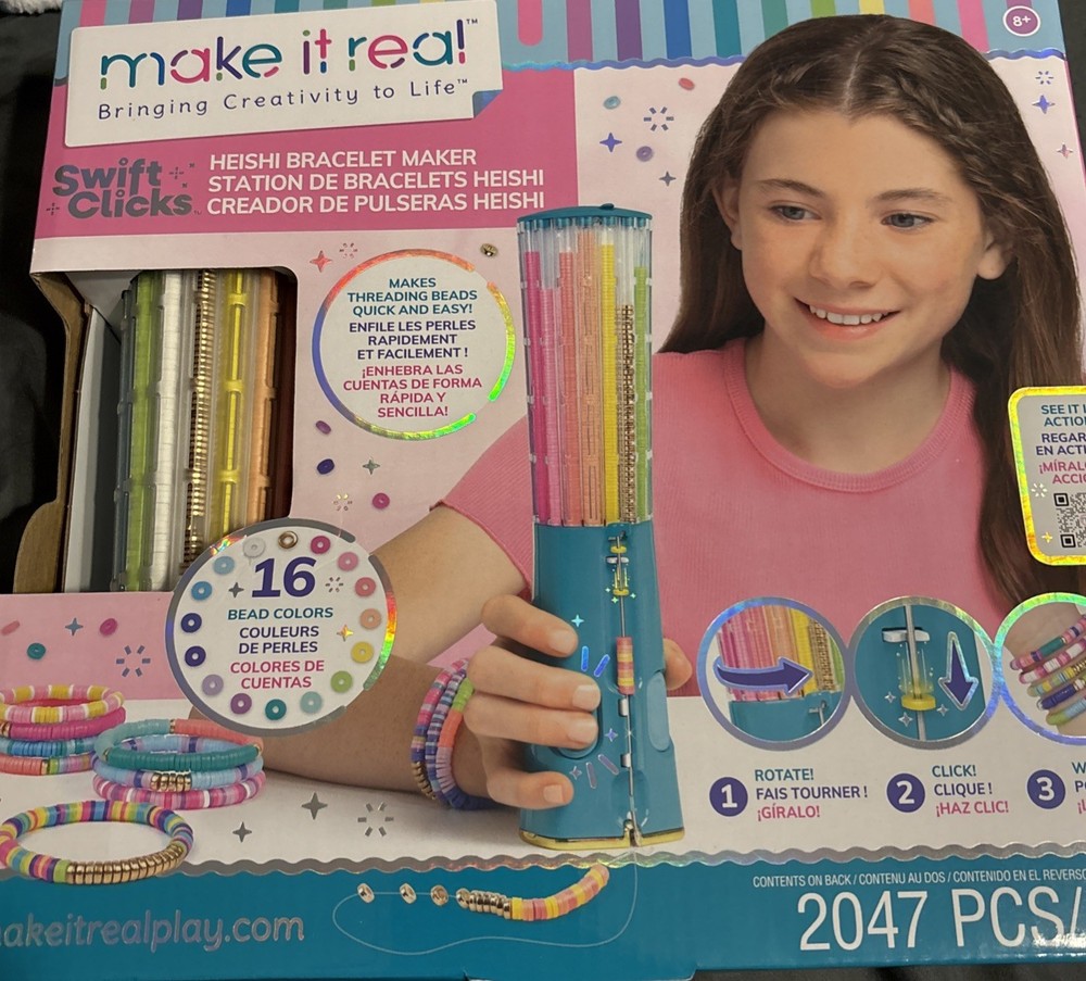Make It Real: Swift Clicks Heishi Bracelet Maker - DIY Kit, Create 23 Bracelets