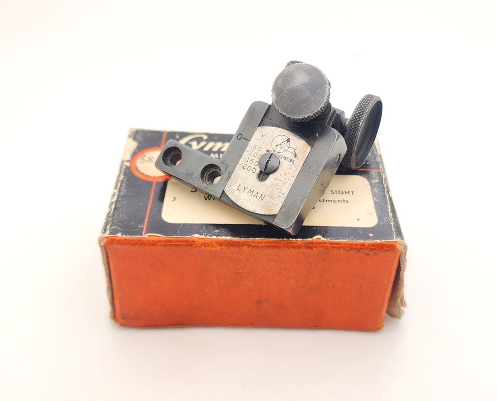 Vintage Lyman 58 E Receiver Sight No Screws w/Box & Disc