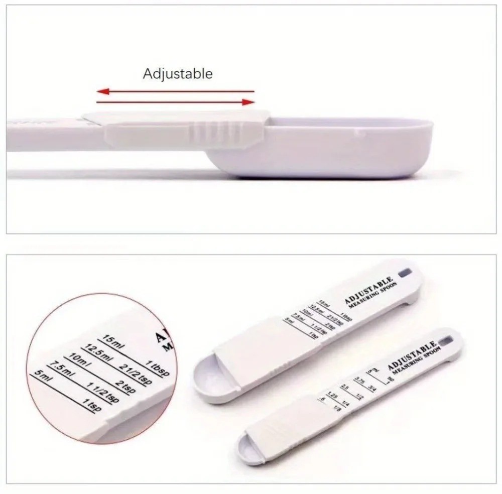 Adjustable Measuring Spoon Set 2PCS Kitchen Baking Teaspoon Tablespoon Tool