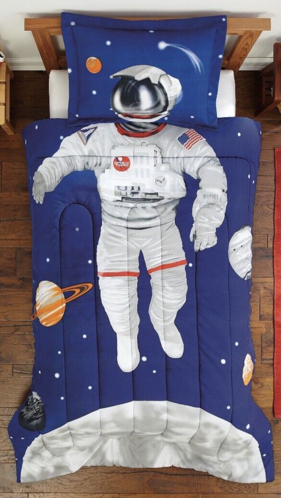 Dream Big Astronaut Space Twin Full Comforter Set - Includes Comforter & Sham
