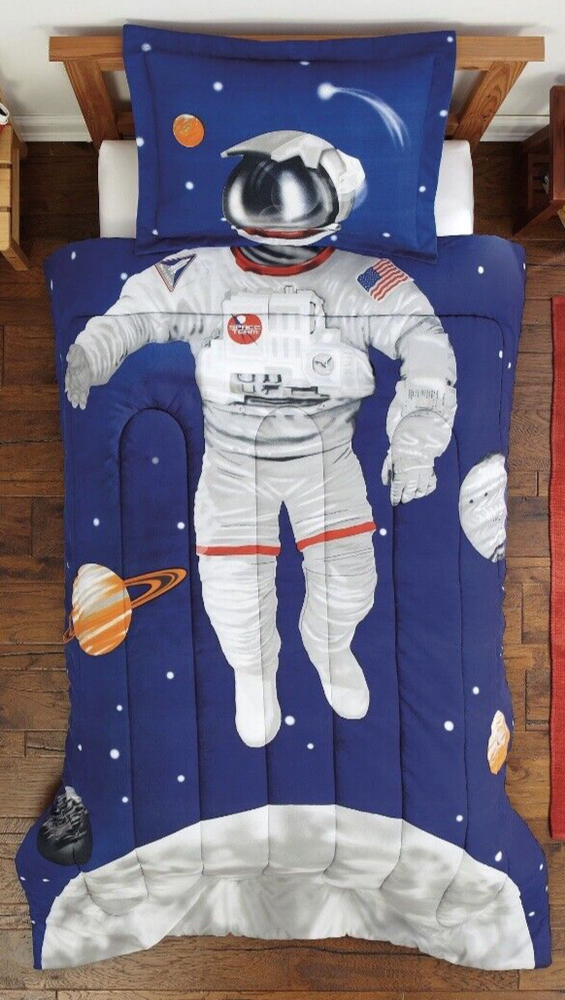 Dream Big Astronaut Space Twin Full Comforter Set - Includes Comforter & Sham