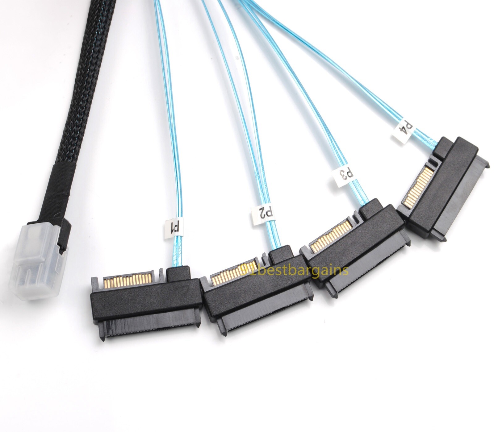 Mini SAS SFF-8087 To 4 SAS SFF-8482 Hard Drive Forward Breakout Cable RAID HBA