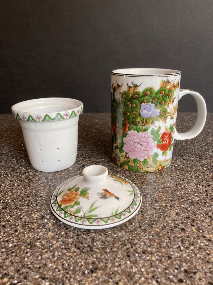 Ceramic Tea Infuser, Floral Pattern