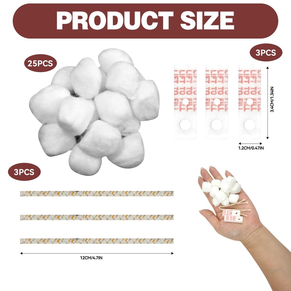 Cotton Wadding Felt Wick Kit for Universal Lighters - Easy to Use